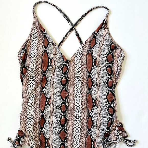 Kona Sol One Piece Snake Skin Print Swimsuit Womens Size M - Picture 3 of 11